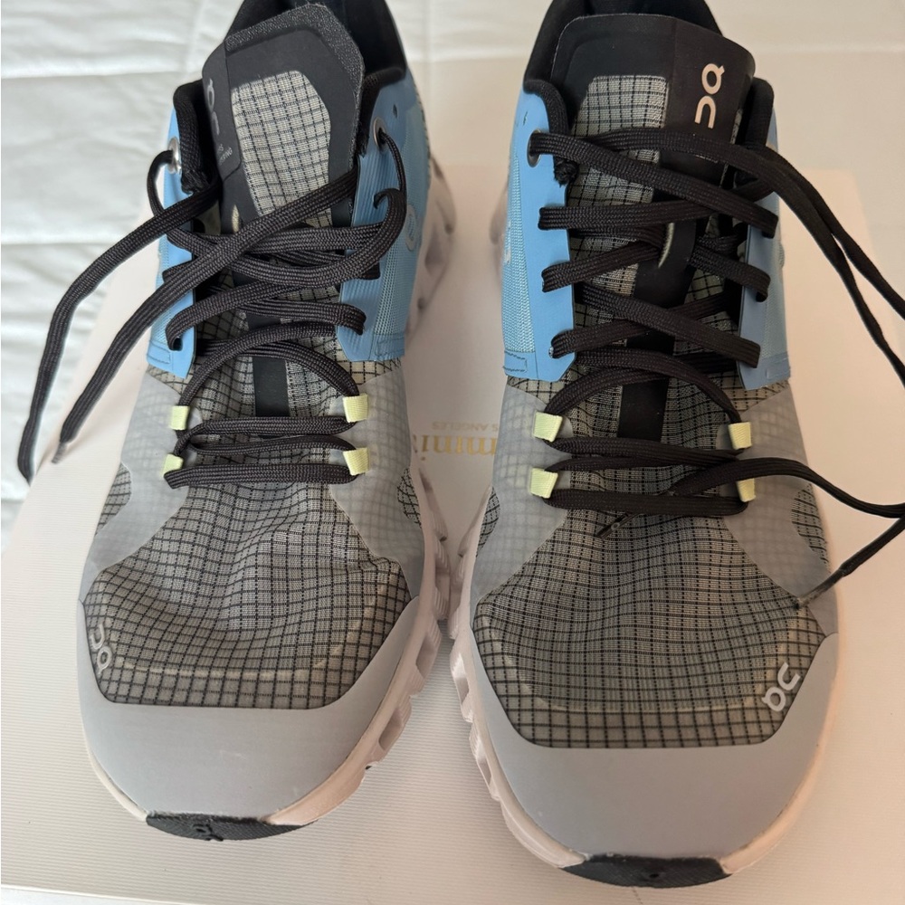 On Running Black and Blue Athletic Shoes